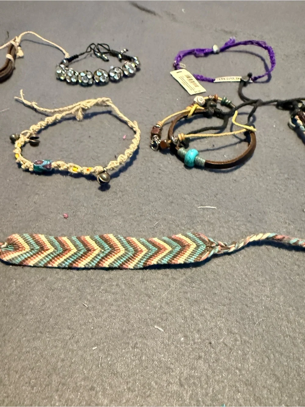 Handmade Multicolor & Purple Boho Friendship Bracelet Set